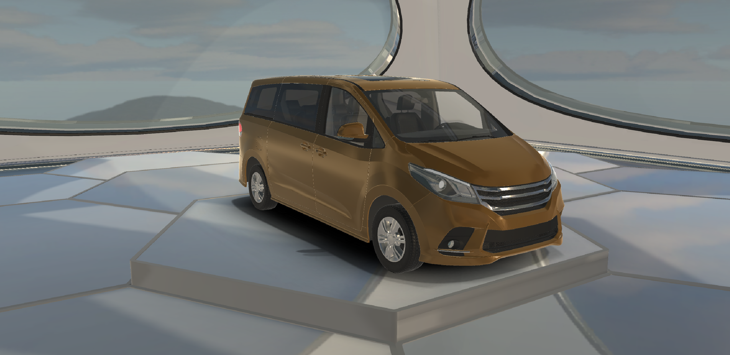 Minivan Car 2022 Lowpoly VAN Car 3D Model…