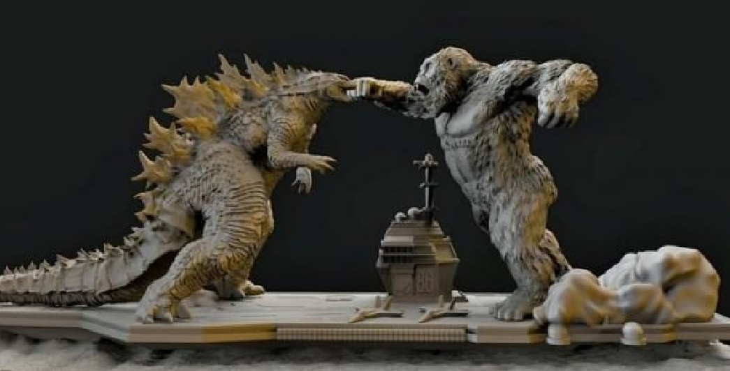 Godzilla vs Kong Figure 3D Printing Model Stl 3D Model STL File for CNC Ro…