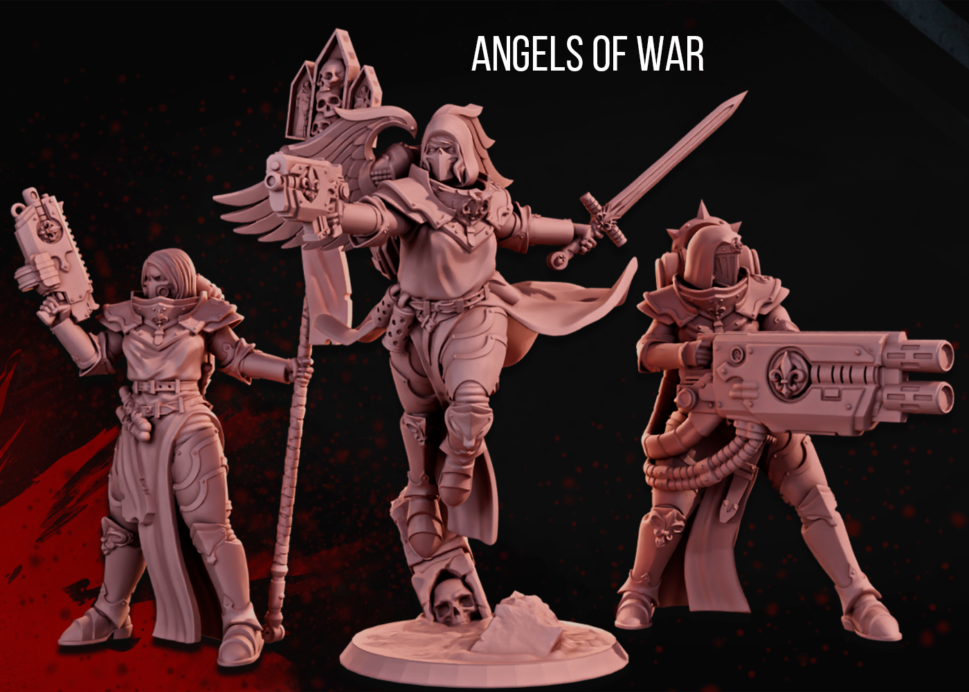 Angels of War 3D Model STL File for CNC Router Laser & 3D Printer Easy Print Ready