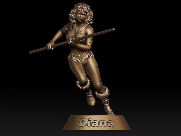 Diana from Dungeons-Dragons 3D Model STL File for CNC Router Laser & 3…