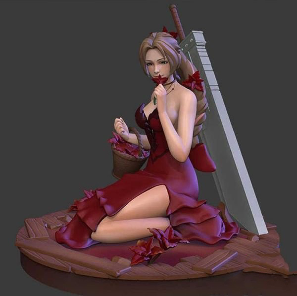 Final Fantasy – Aerith v2 3D Model STL File for CNC Router Laser & 3…