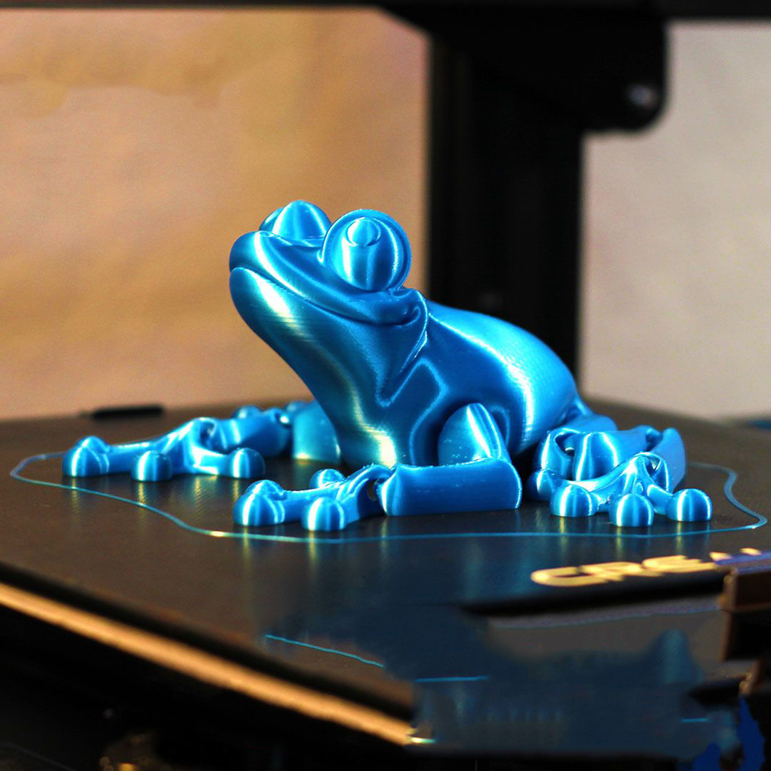 Cute Flexi Print-in-Place Frog 3D Model STL File for CNC Router Laser &…