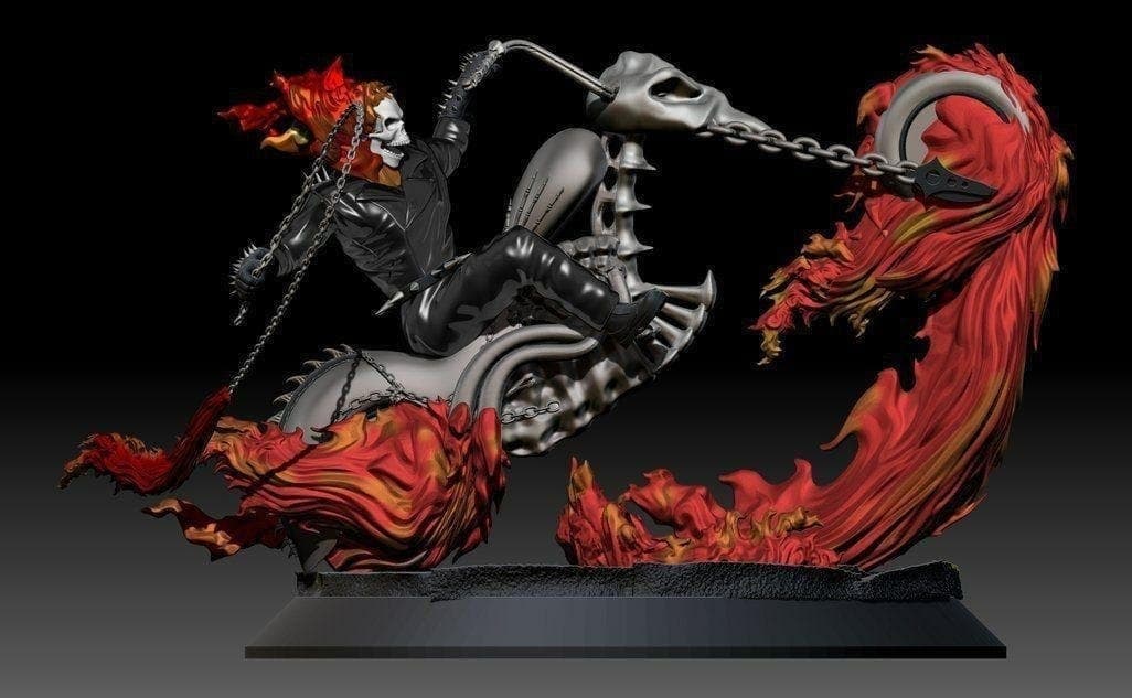 Ghost Rider Statue  3D Model STL File for CNC Router Laser & 3D Printe…