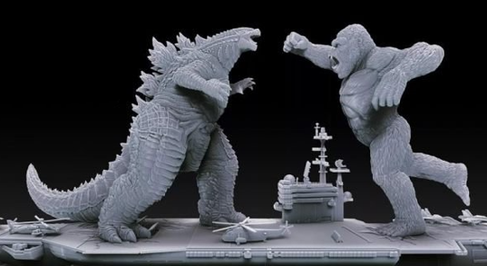 Godzilla vs Kong Figure 3D Model STL File for CNC Router Laser & 3D Pr…