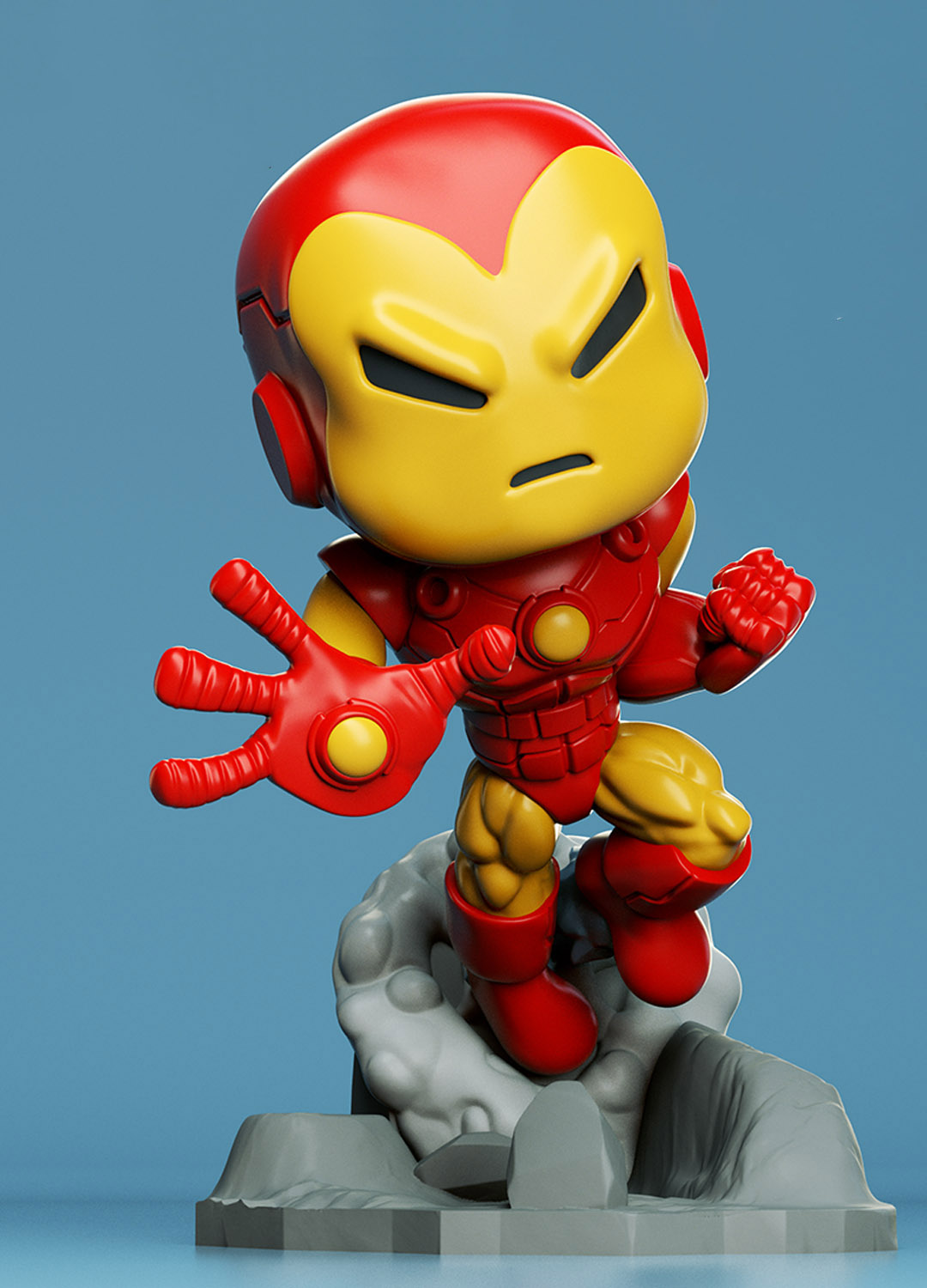 Iron-Man Chibi 3D Model STL File for CNC Router Laser & 3D Printer Eas…