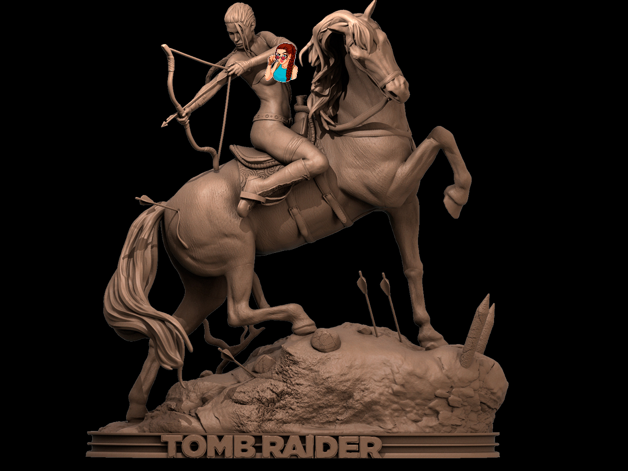 Lara Croft Tomb Raider 3D Model STL File for CNC Router Laser & 3D Pri…