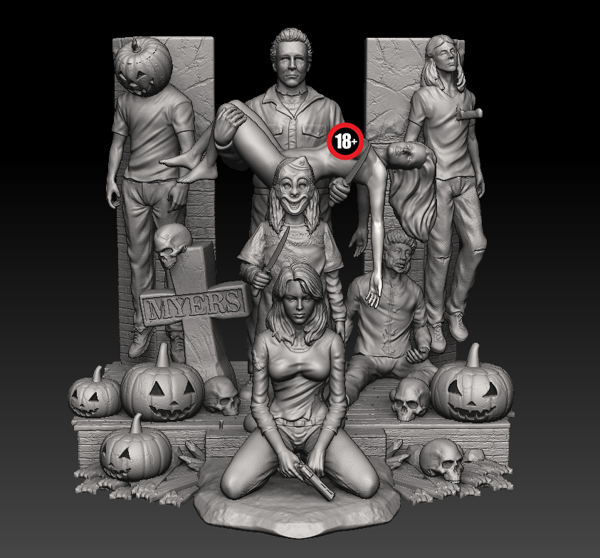 Michael Myers Diorama 3D Model STL File for CNC Router Laser & 3D …