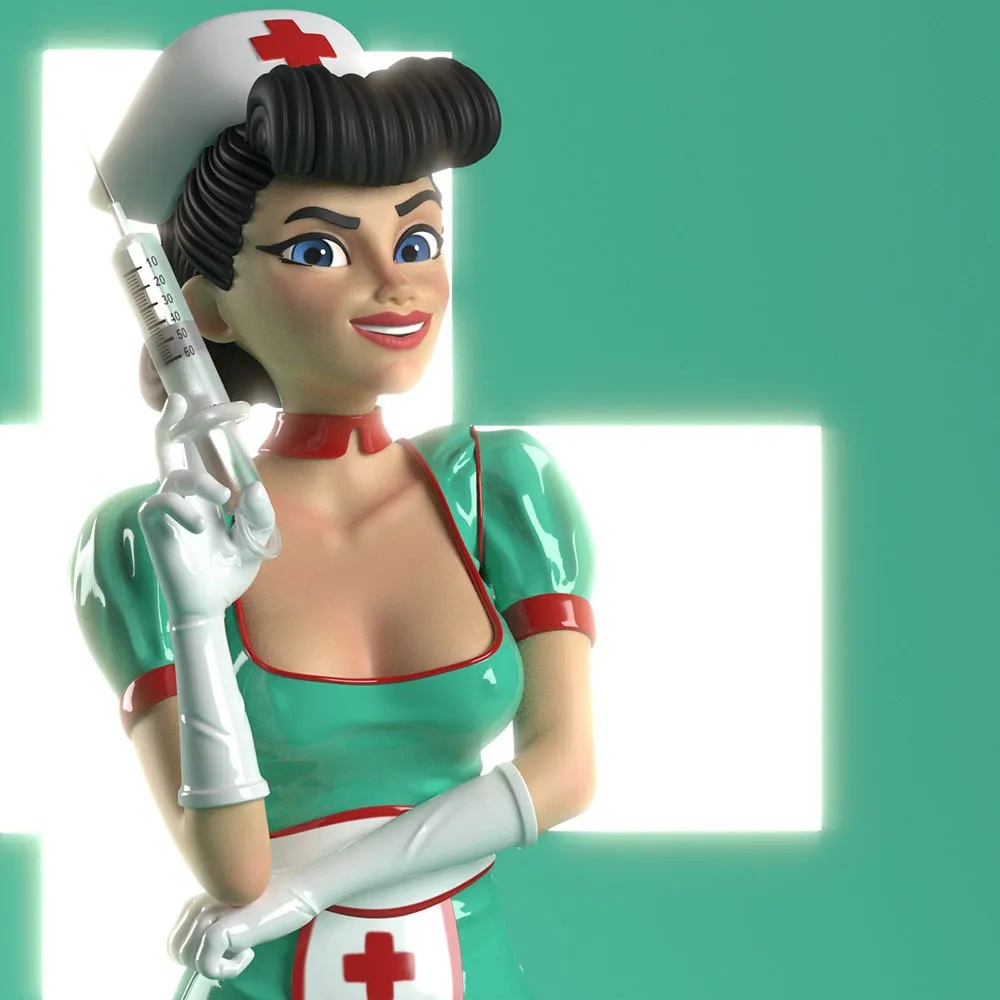 Nurse Empire Figures 3D Model STL File for CNC Router Laser & 3D P…