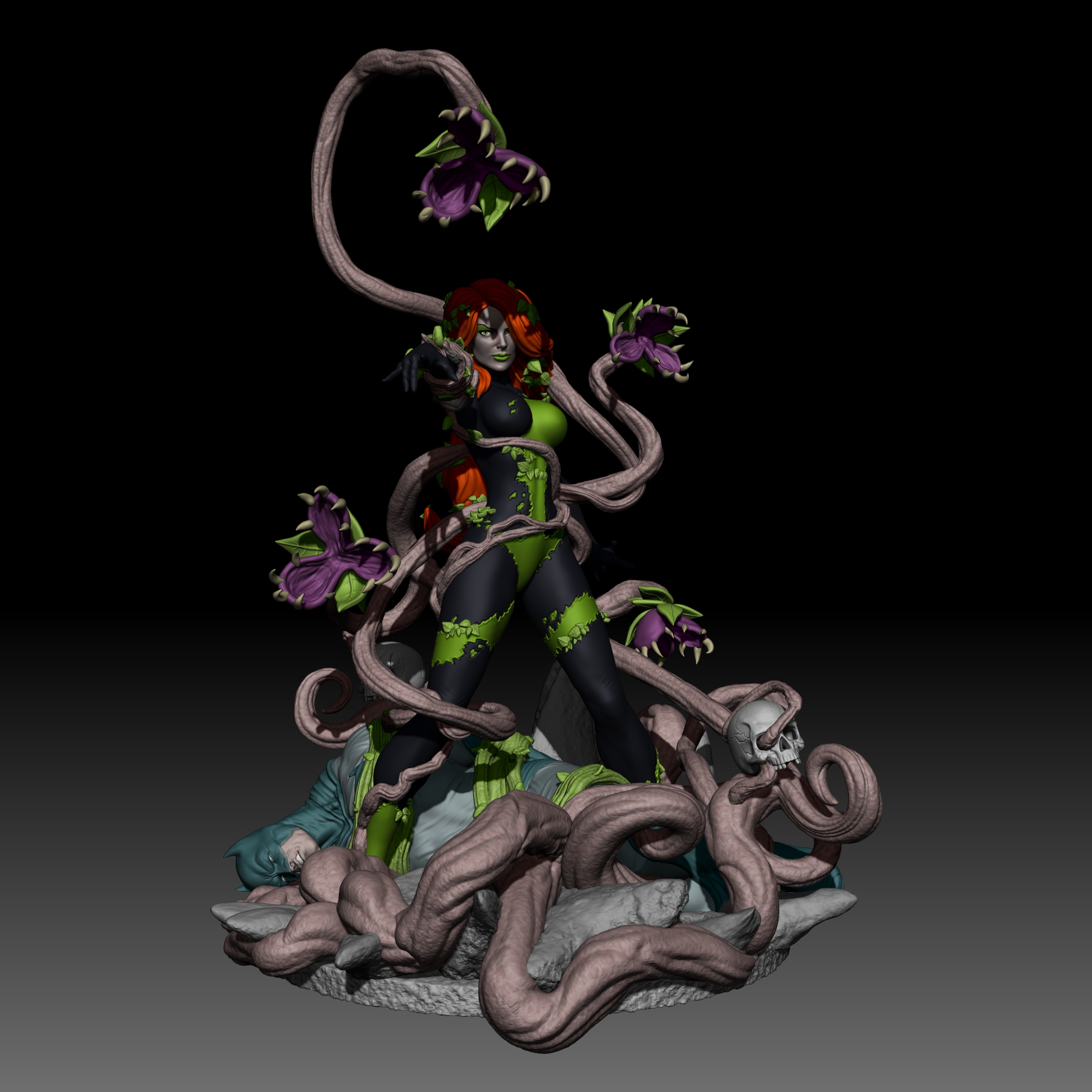 Poison Ivy Statue 3D Model STL File for CNC Router Laser & 3D Prin…