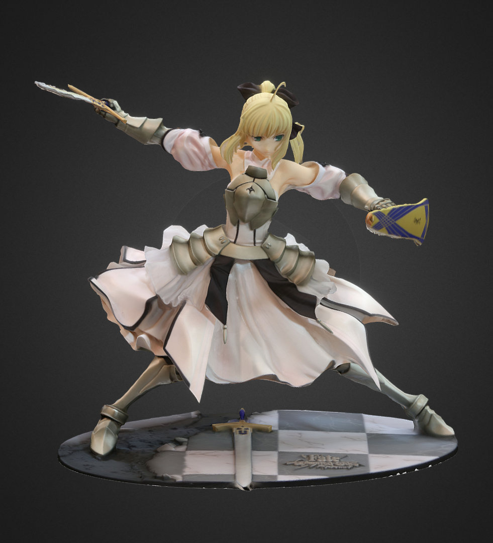 Saber Lily Distant Avalon Figure and Minamoto No Raikou Statue 3D Mode…