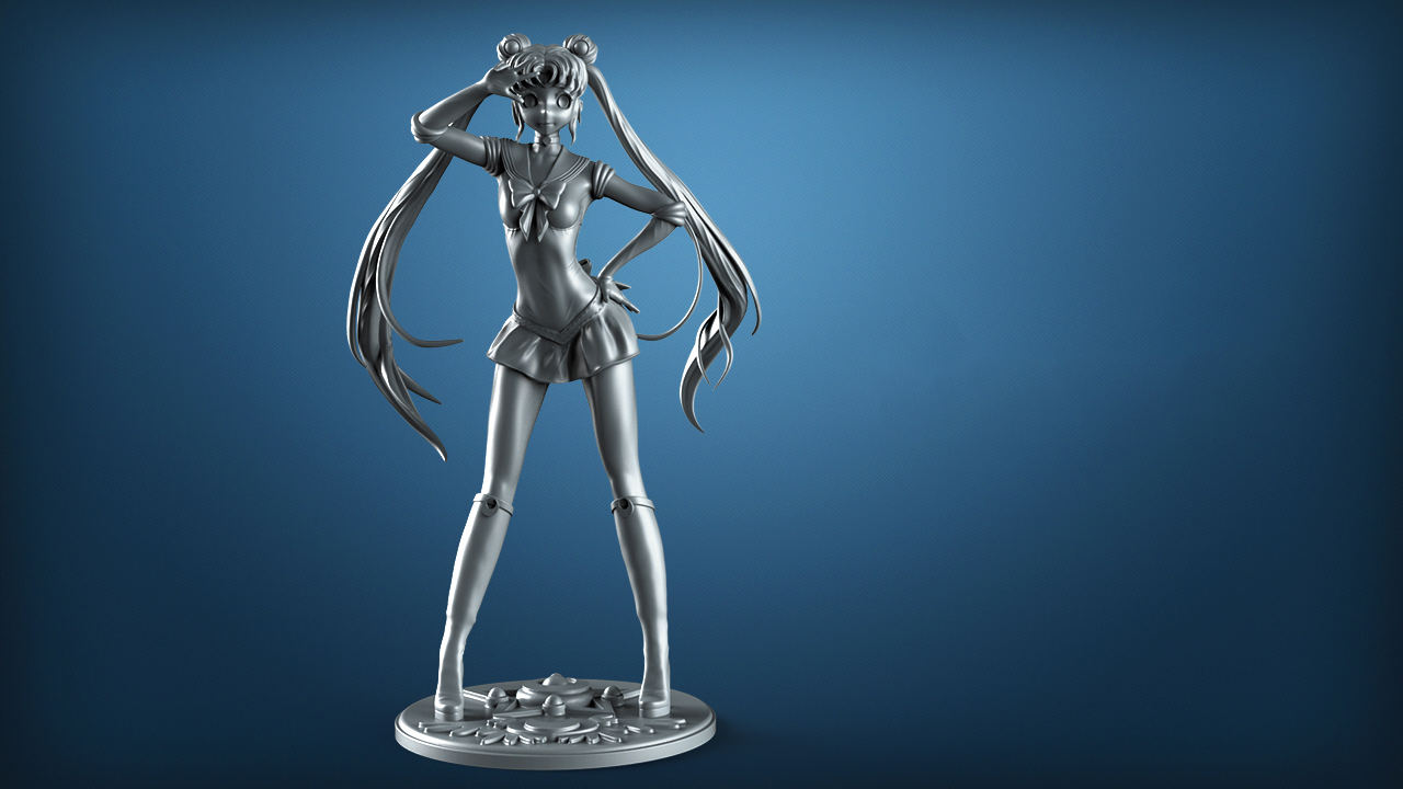 Sailor Moon 3D Model STL File for CNC Router Laser & 3D Printer Ea…