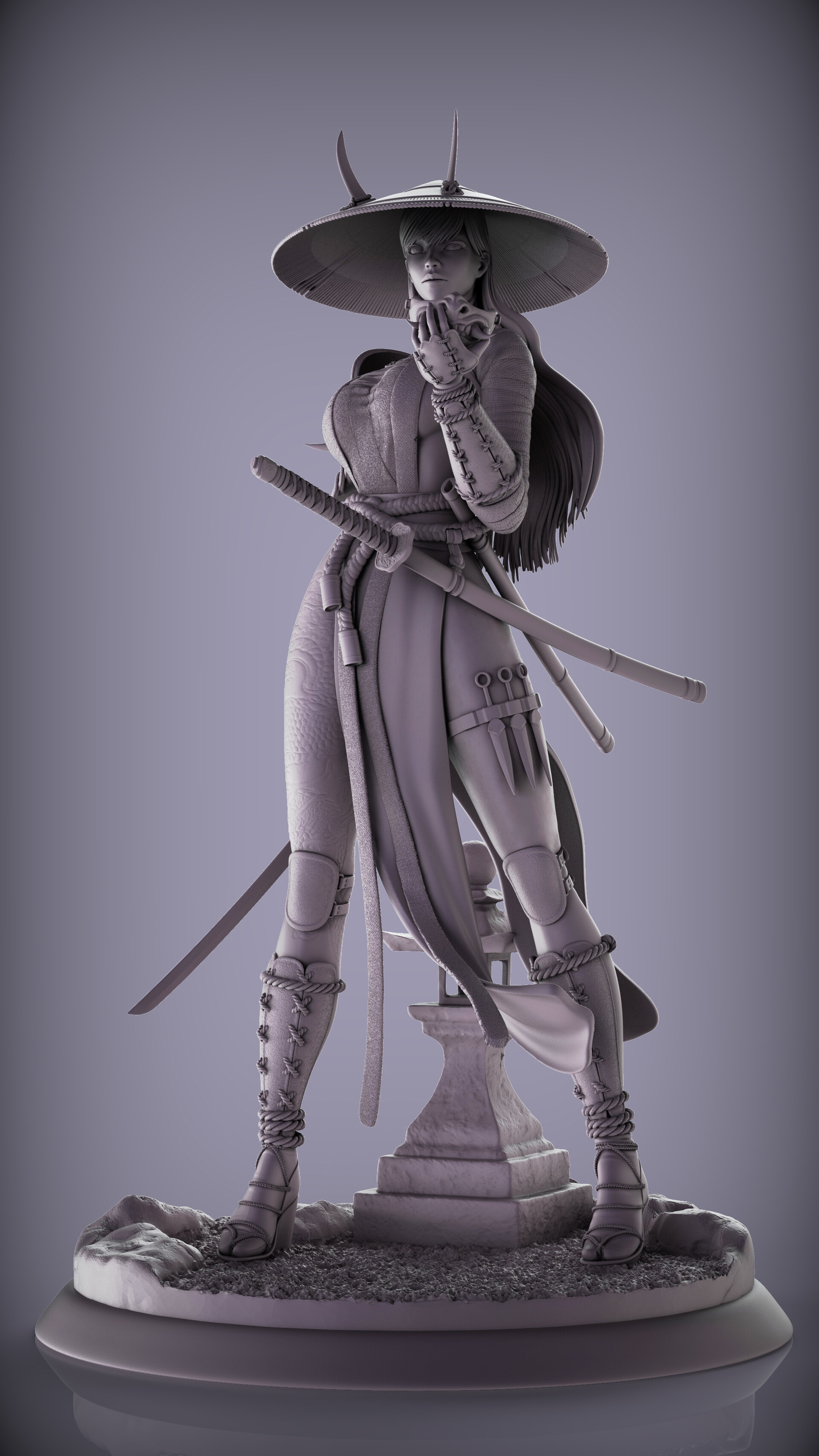 Samurai Woman 3D Model STL File for CNC Router Laser & 3D Printer …