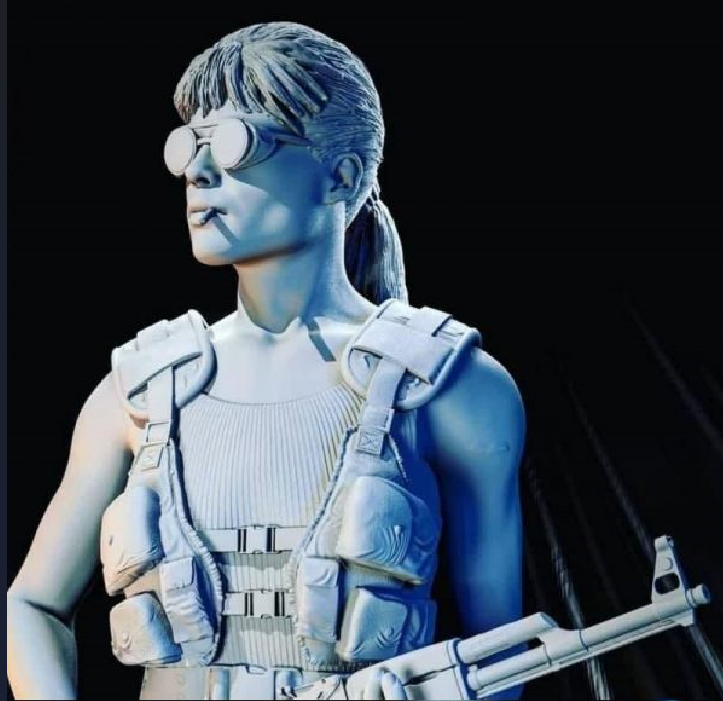 Sarah Connor - Terminator 2 Judgment Day 3D Model STL File for CNC Rou…
