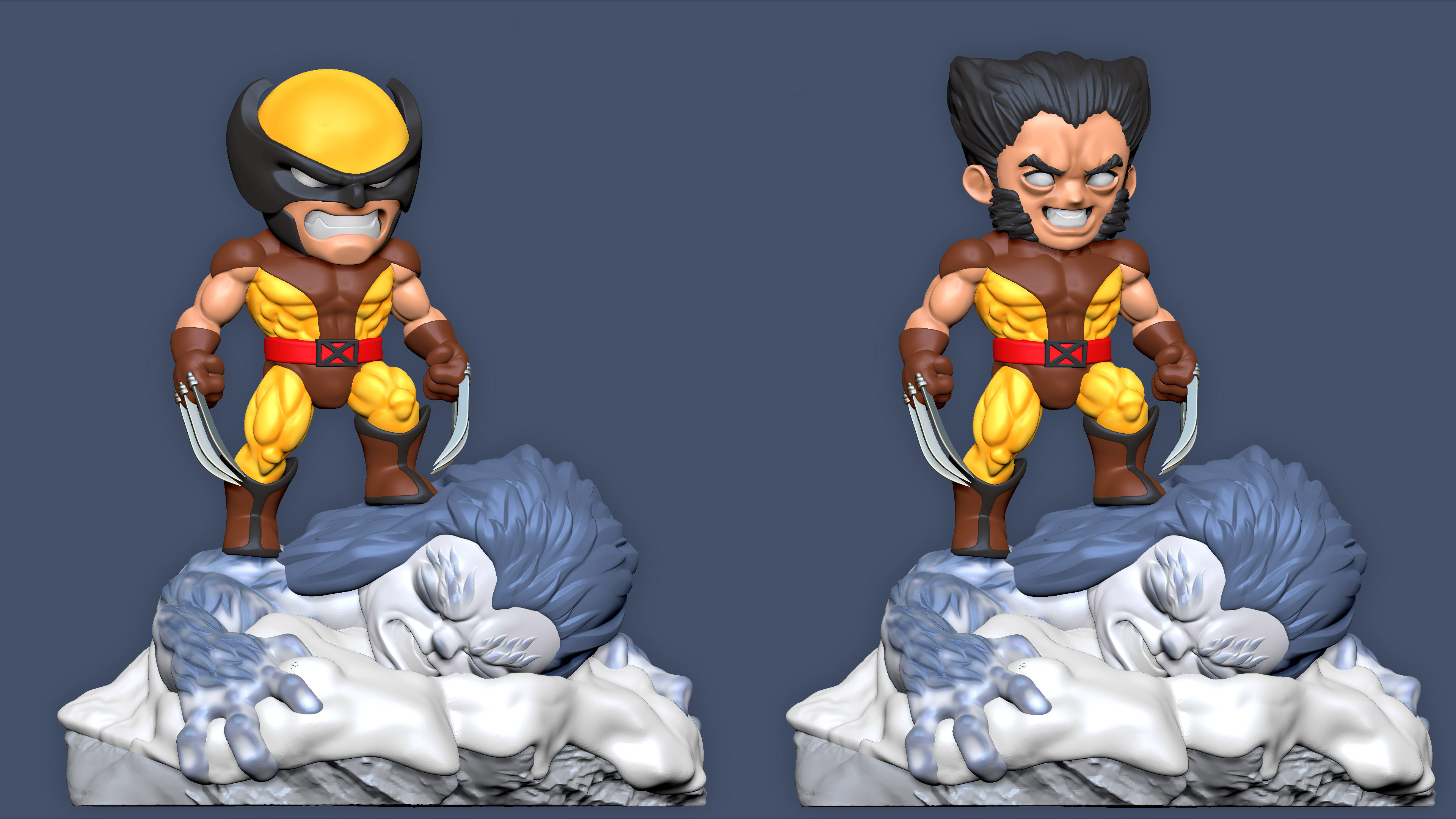 Wolverine vs Wendigo Hulk 3D Model STL File for CNC Router Laser &…