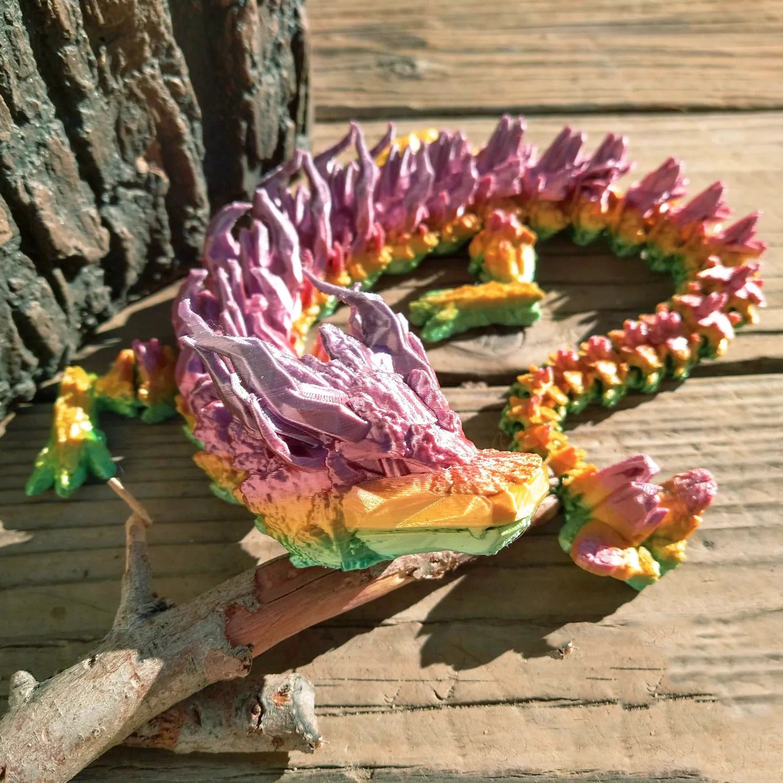 Woodland Dragon Articulating Flexi Wiggle Pet Print in Place Fantasy 3…