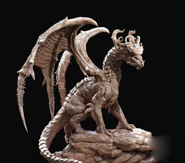 Zulthroah, the Forest Dragon 3D Model STL File for CNC Router Laser &a…