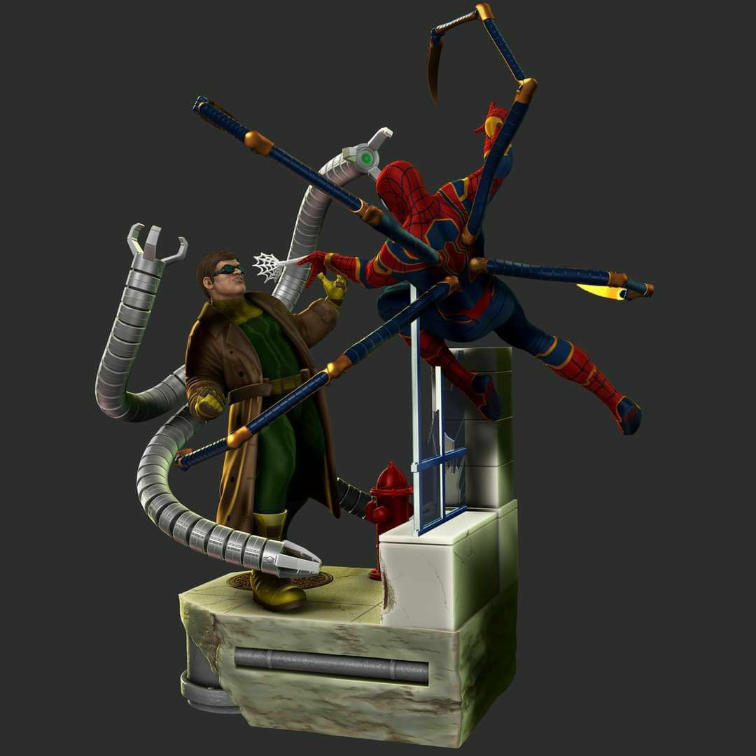 Spider man vs Dr. Octopus 3D Model STL File for CNC Router Laser &…
