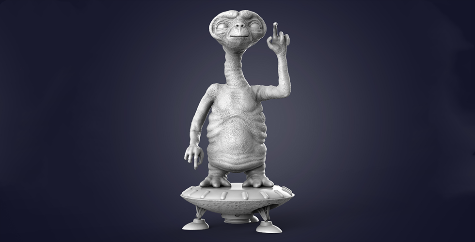 E.T. the Extra-Terrestrial 3D Model STL File for CNC Router Laser & 3D…
